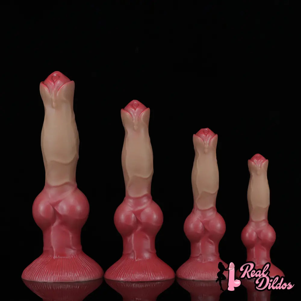 7.48in 9.45in 11.02in 12.99in Soft Liquid Silicone Large Dog Knotted Dildo - Real Dildos