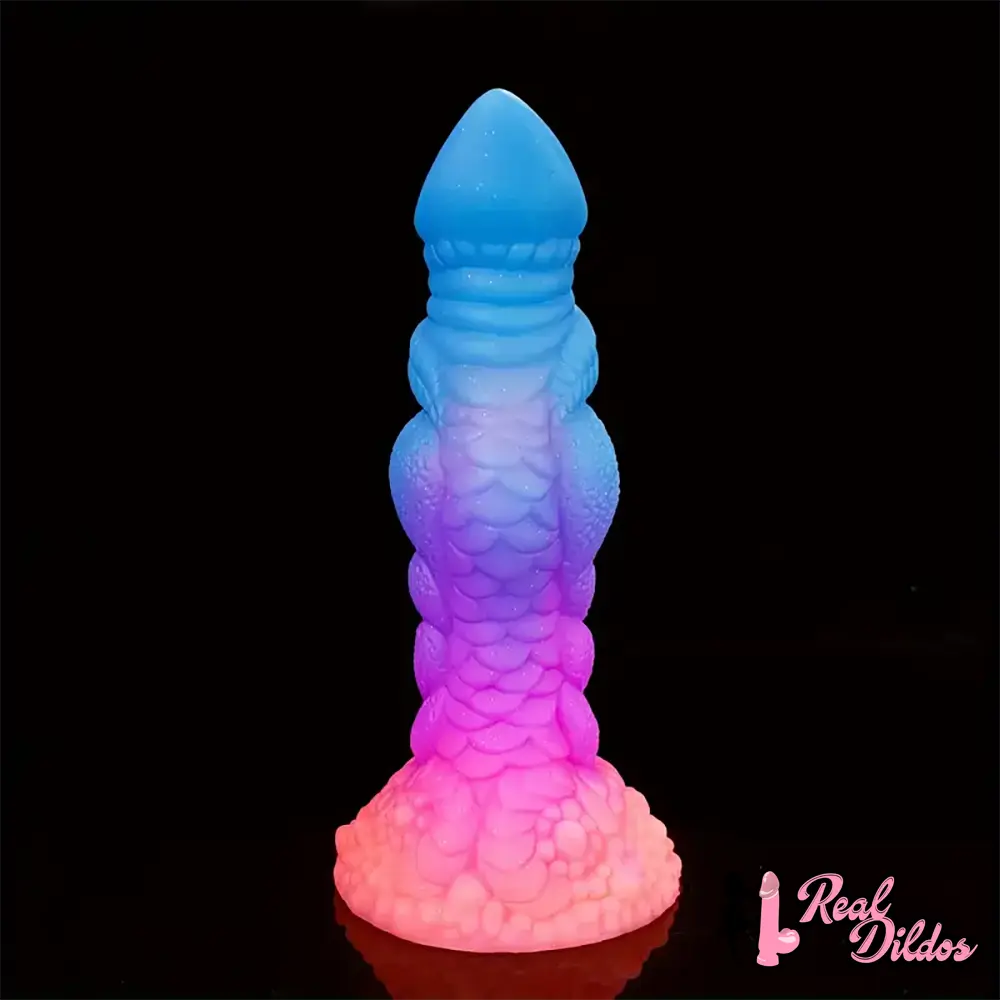 8.66in Silicone Dragon Luminous Real Soft Dildo For G-Spot Stimulation