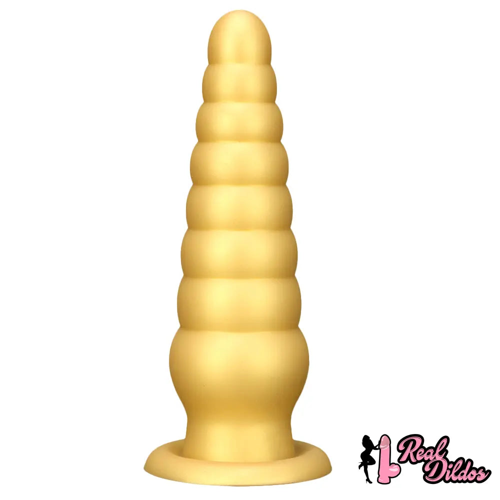 10.63in Soft Silicone Big Gold Butt Plug Dildo For Anal Expansion Sex - Real Dildos