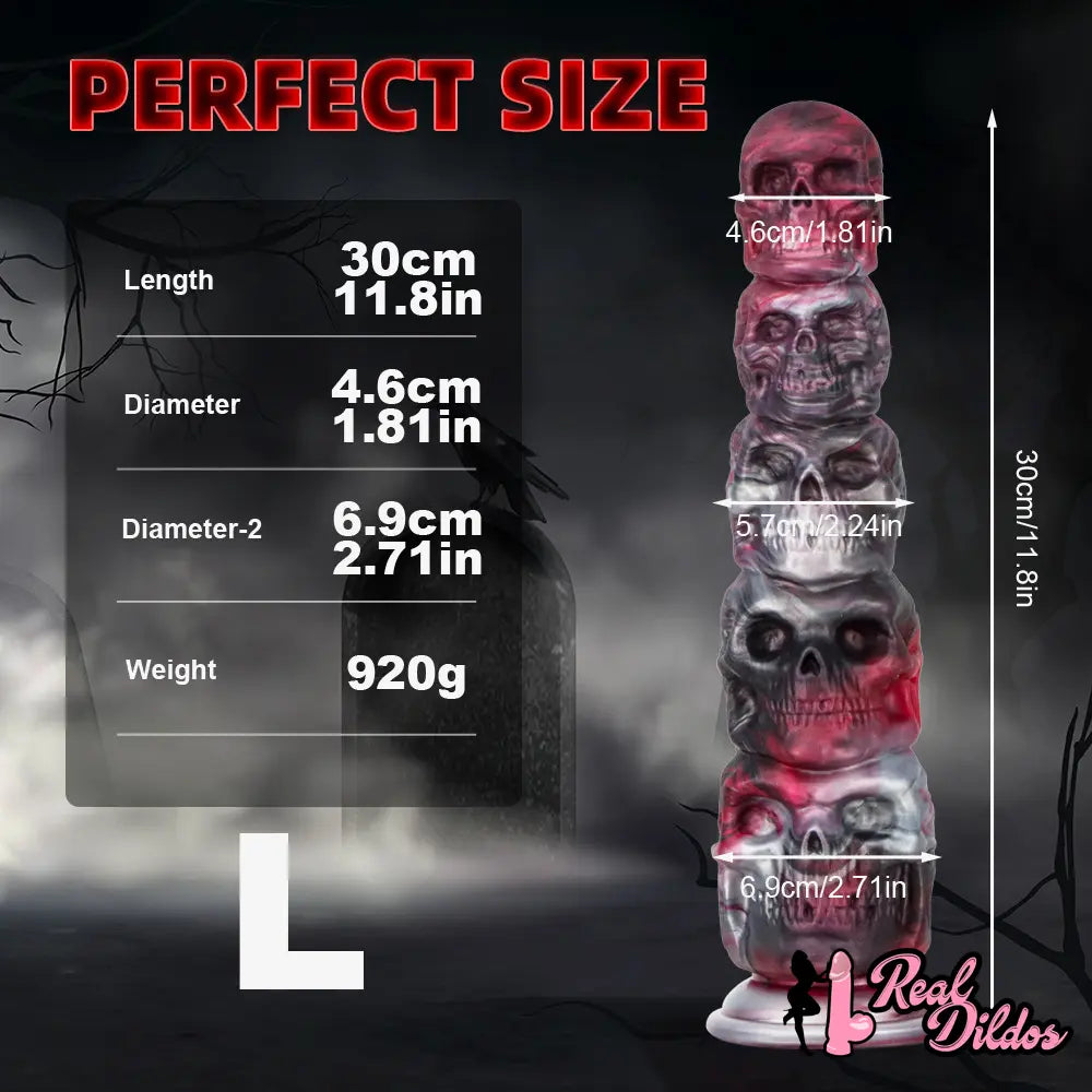 8.66in 11.85in 7.87in 11.02in Pumpkin Skull Odd Silicone Dildo For Halloween - Real Dildos