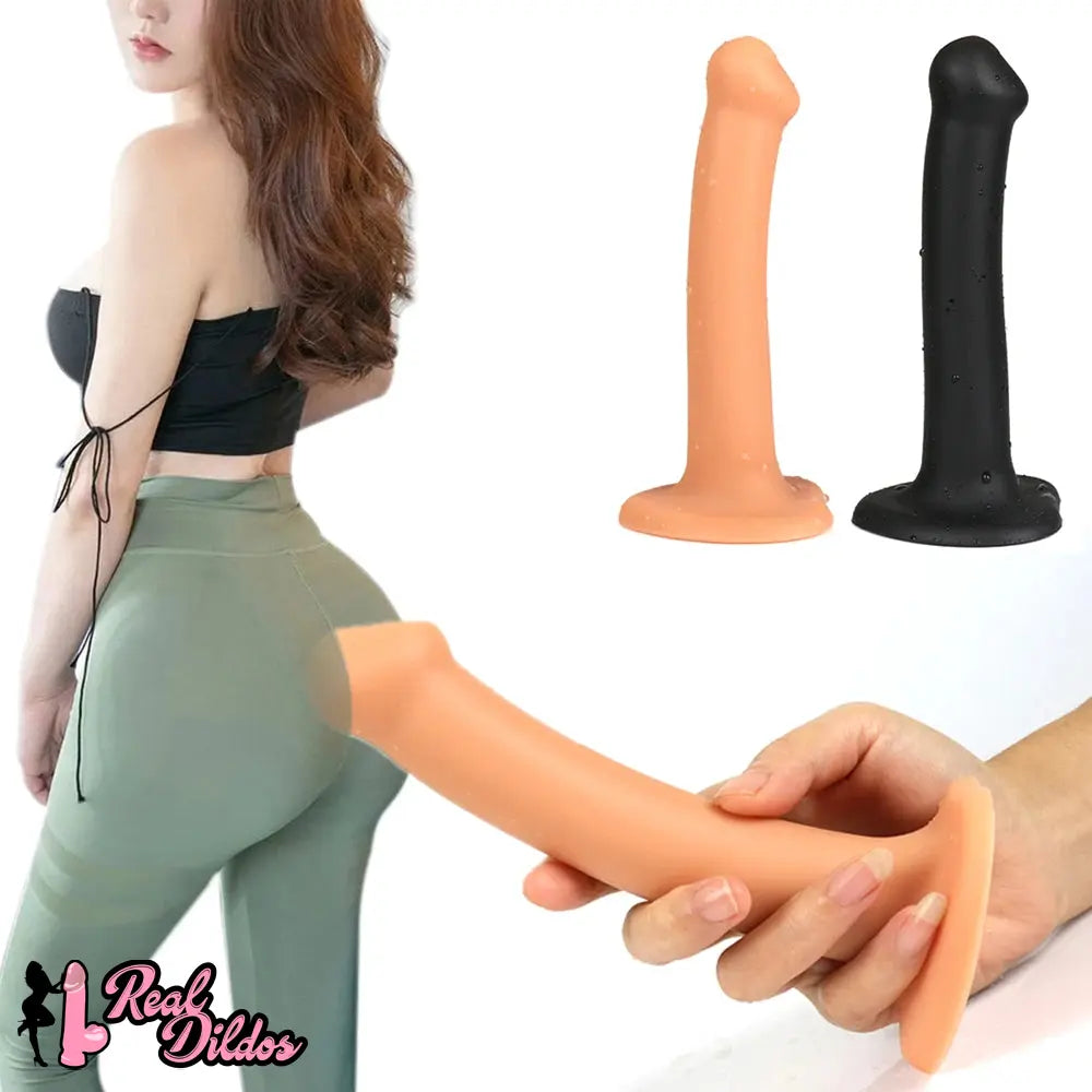 7.09in 7.87in Slender Anal Silicone Soft Slim Dildo Female Butt Plug Real Dildos