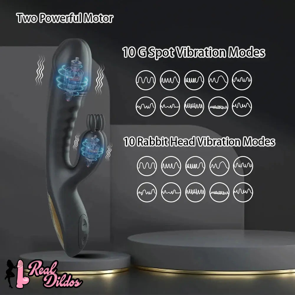 8.2in Rabbit Vibrator Double End G Spot Dildo Clitoral Stimulator