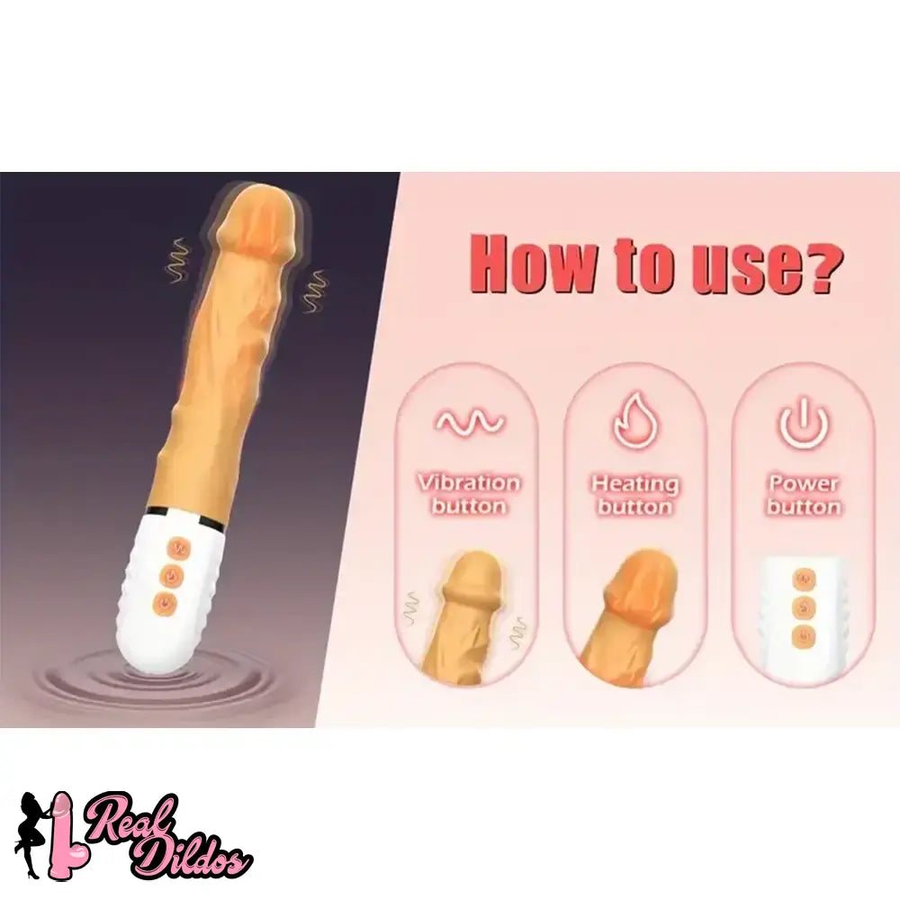 9.06in Automatic Big Heating Vibrating Dildo Machine For Clit Stimulation - Real Dildos