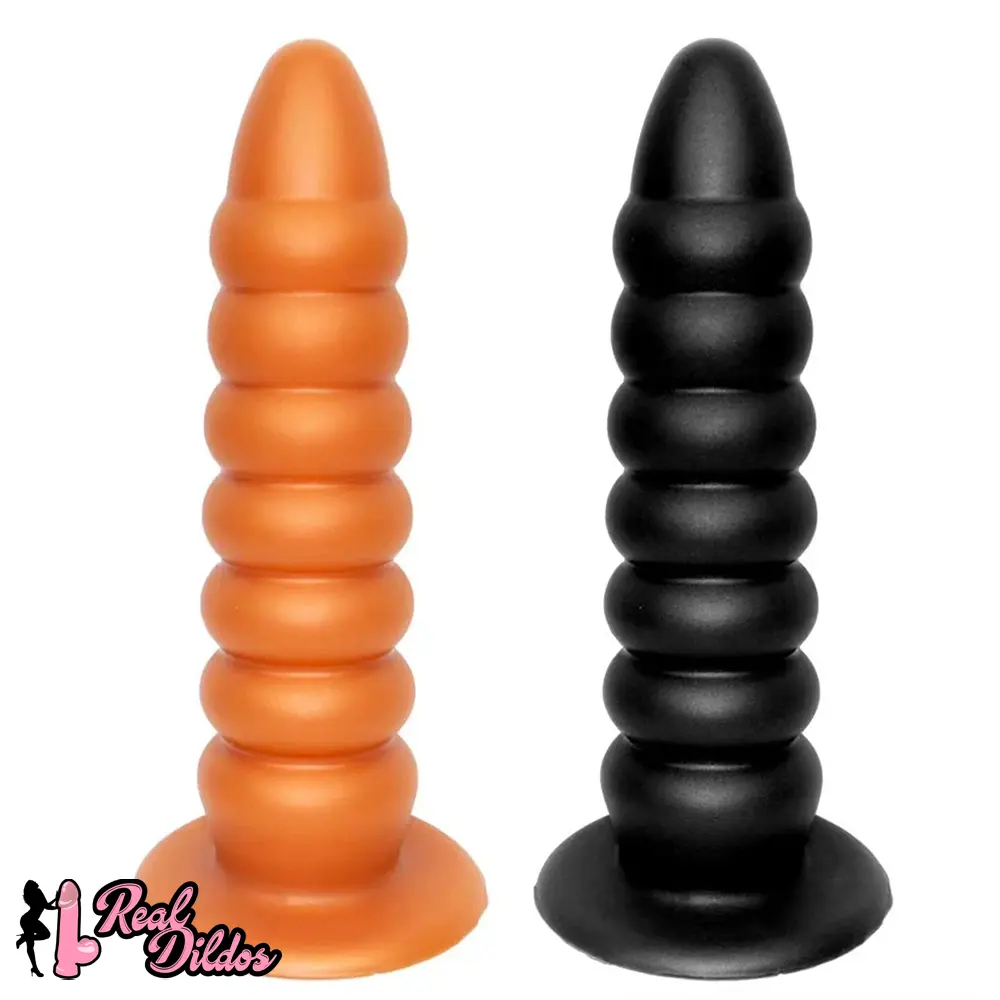 9.84in Big Threads Silicone Anal Dildo Suction Cup Soft Butt Plug