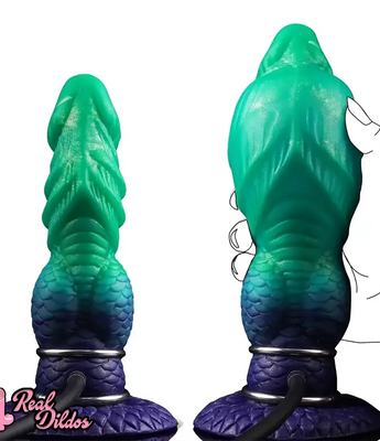 7.56in Silicone Inflatable Fantasy Monster Knots Washable Dildo Real Dildos