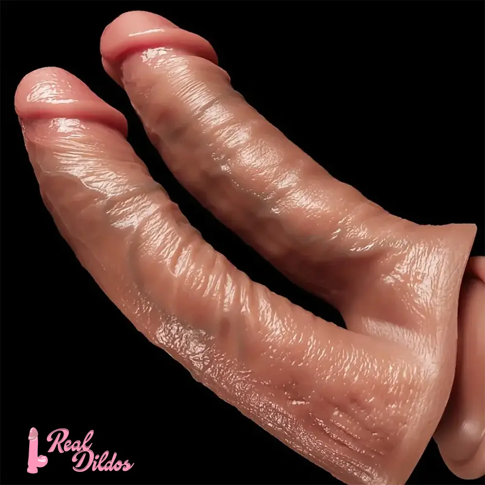 8.27in Realistic Double-Headed Liquid Silicone Dildo With 3D Veins