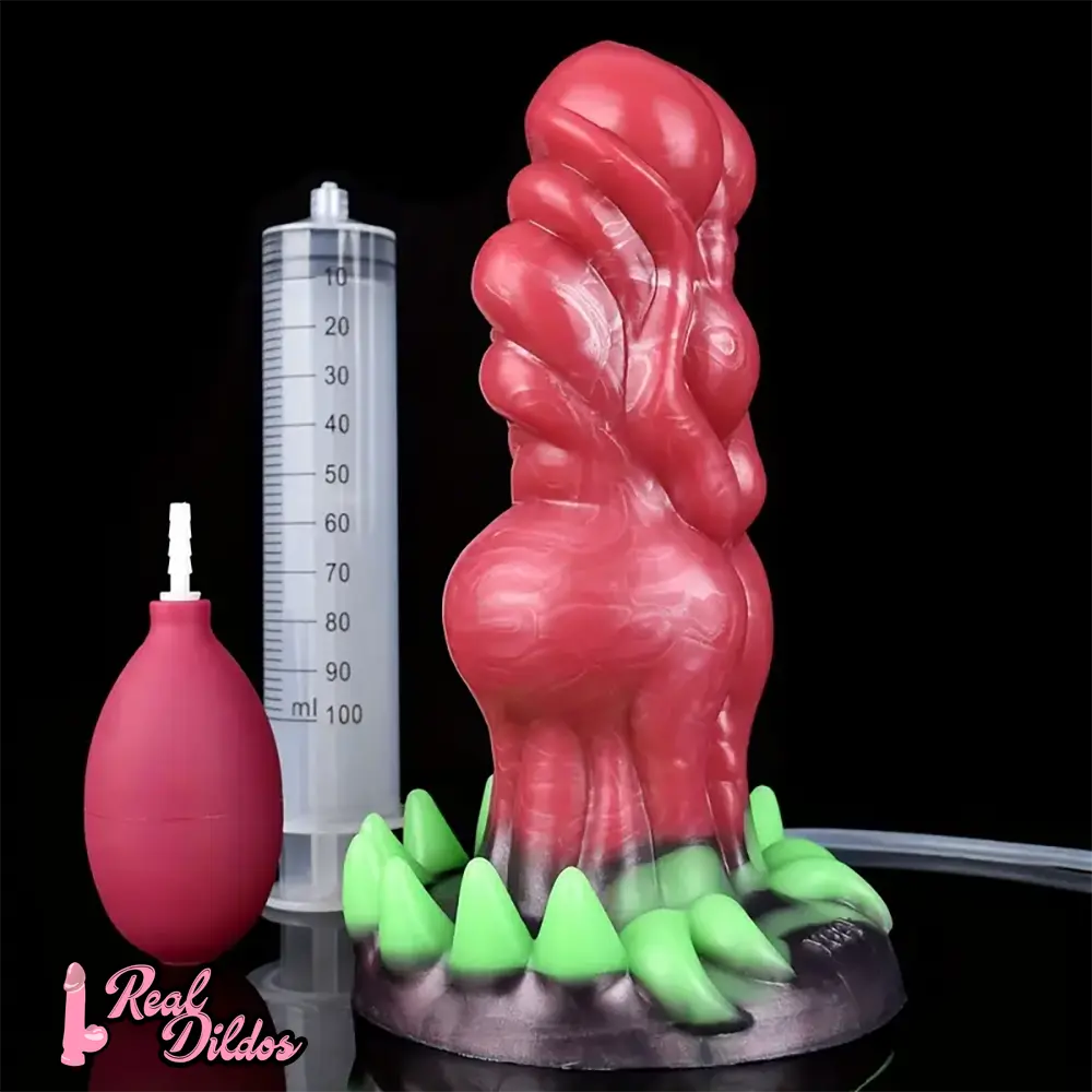 7.87in Fantasy Monster Cumming Dildo Wth Water Spray For Vagina Anus - Real Dildos