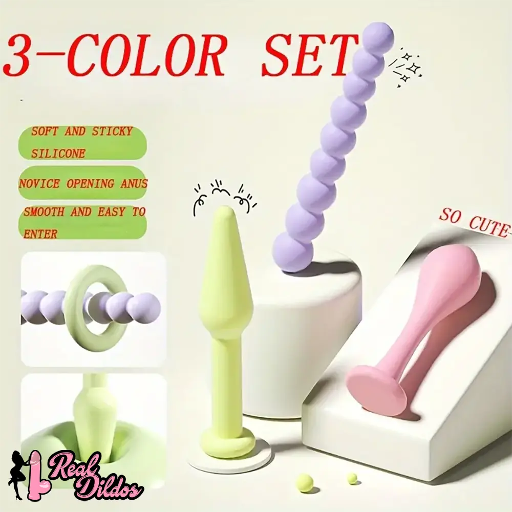 3.62in 4.57in 5.16in Small Anal Beads Soft Silicone Butt Plug Dildo - Real Dildos