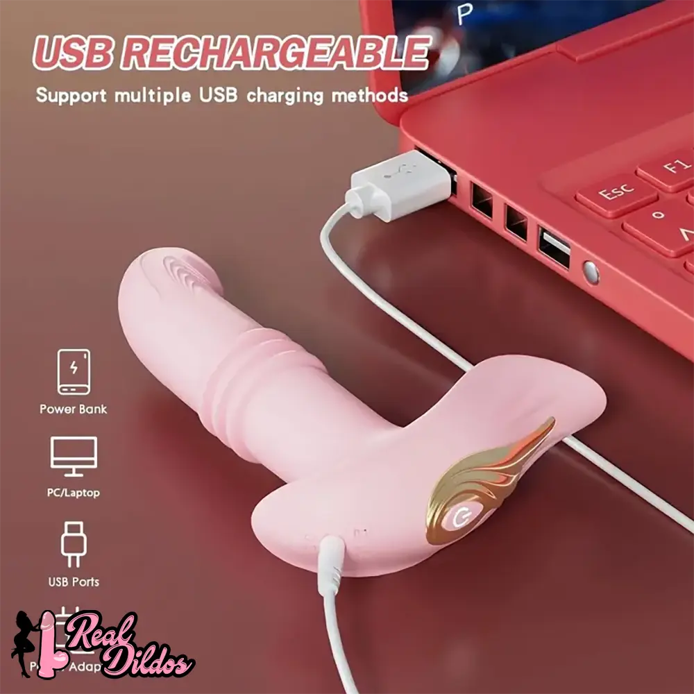 5.9in Thrusting Wireless Remote Control Vibrating Dildo Small Vibrator - Real Dildos