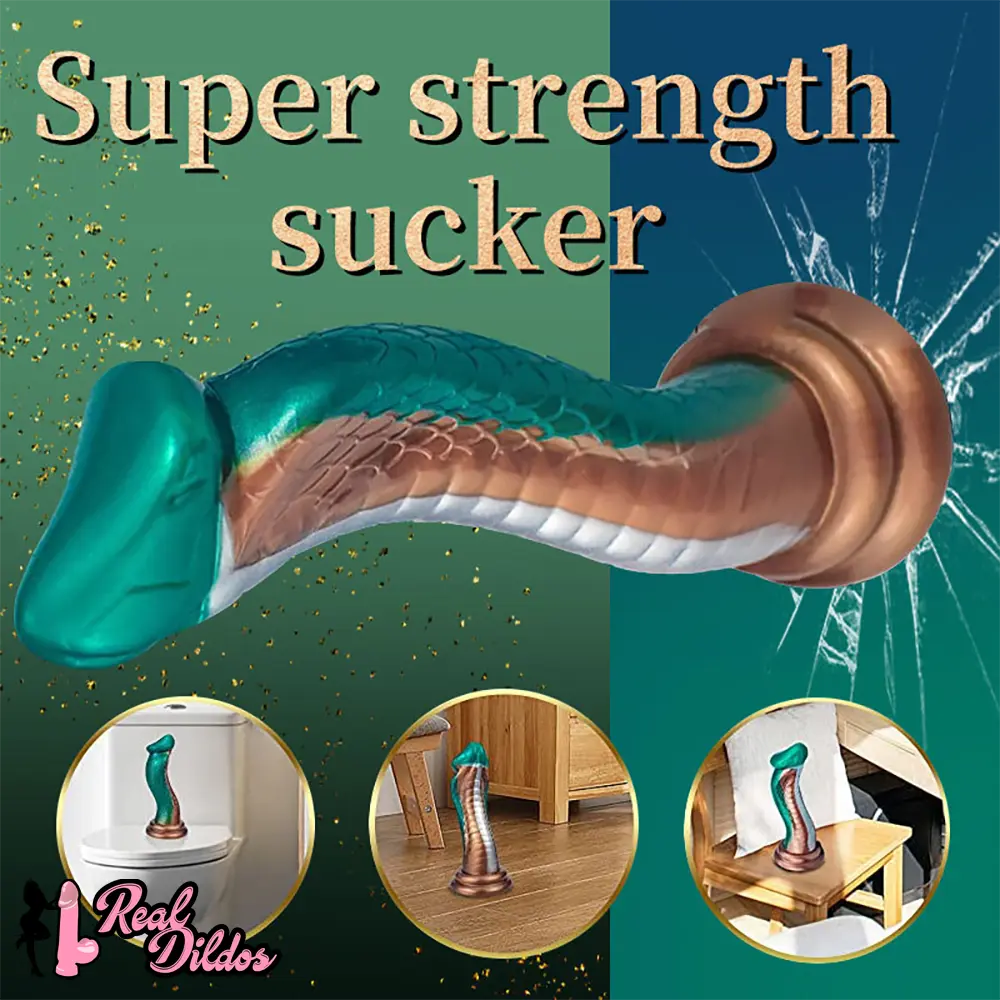 9.06in Silicone Soft Big Fantasy Snake Curved Dildo For Sex Love