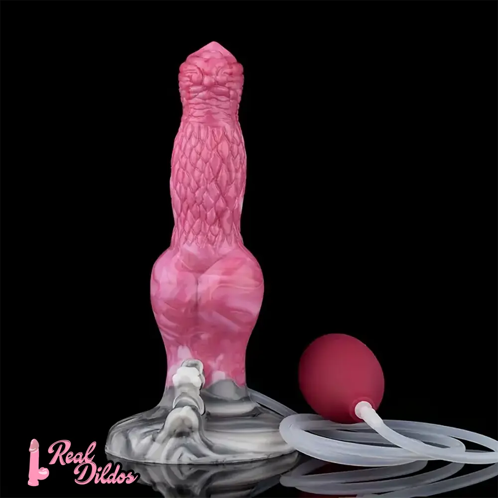 8.86in Silicone Animal Spray Water Dog Knot Ejaculating Dildo Real Dildos