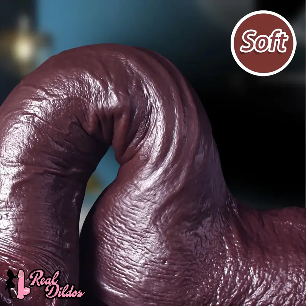 8.6in 10.2in Silicone Soft Ebony Big Dildo Flexible Masturbation Sex Toy - Real Dildos