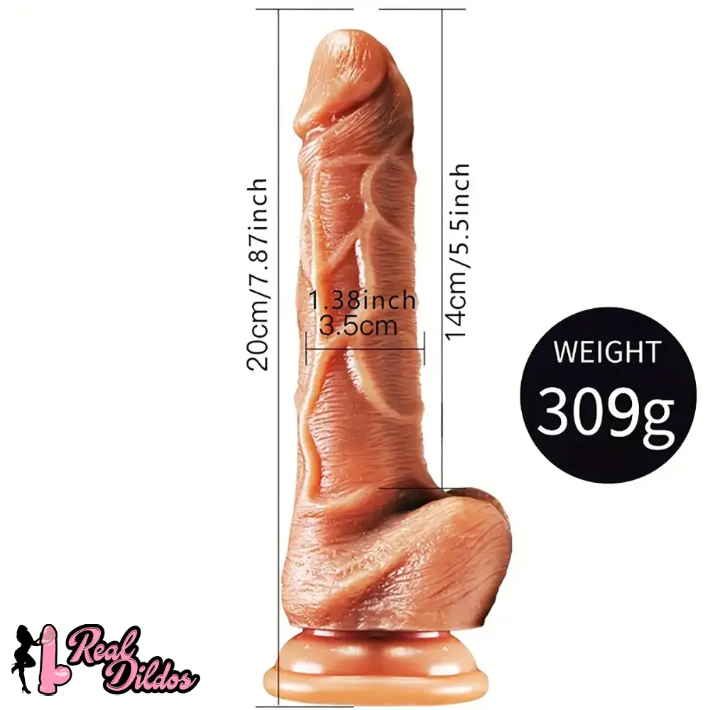 7.87in Double Layer Silicone Realistic Personal Massager Soft Dildo - Real Dildos