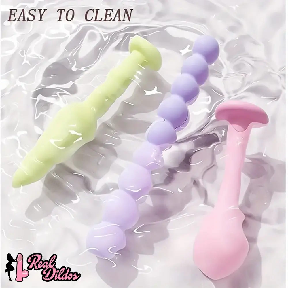 3.62in 4.57in 5.16in Small Anal Beads Soft Silicone Butt Plug Dildo - Real Dildos