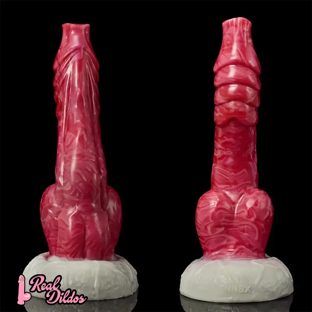 7.87in Realistic Animal Dog Knot Soft Silicone Odd Dildo For Men Women - Real Dildos