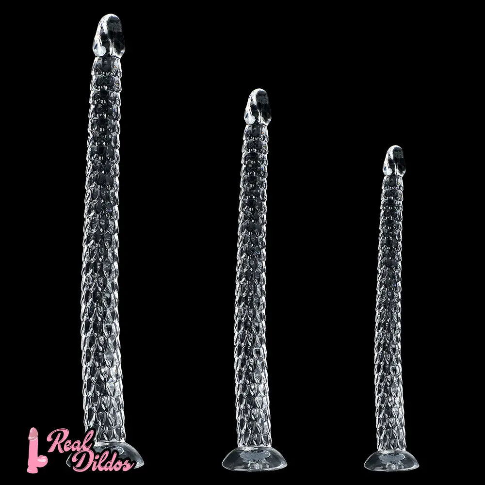 15.75in 19.69in 23.62in Huge Long Snake Scaly Clear Dildo Adult Toy