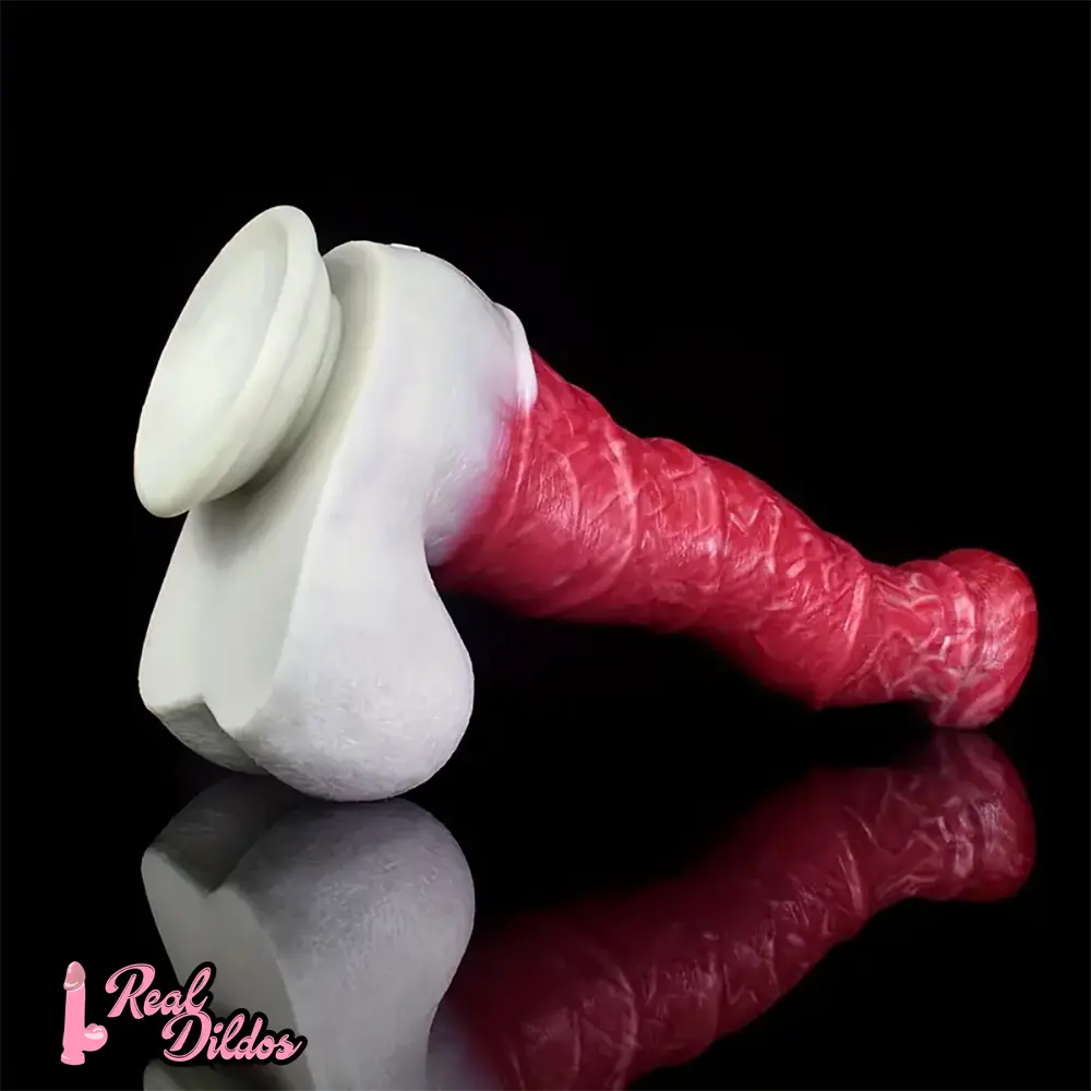 10.8in Liquid Silicone Soft Big Thick Fantasy Odd Dildo With Double Eggs - Real Dildos