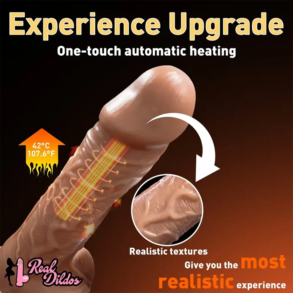 7.67in Thrusting Vibrating Swing Heating Remote Control Lifelike Dildo - Real Dildos