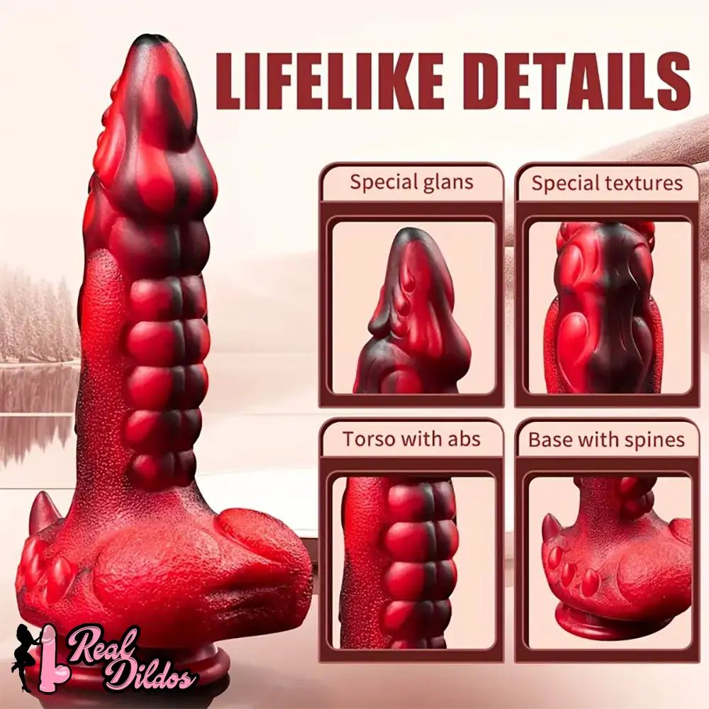 7.68in Telescopic Heating Vibrating Dragon Silicone Soft Auto Odd Dildo - Real Dildos