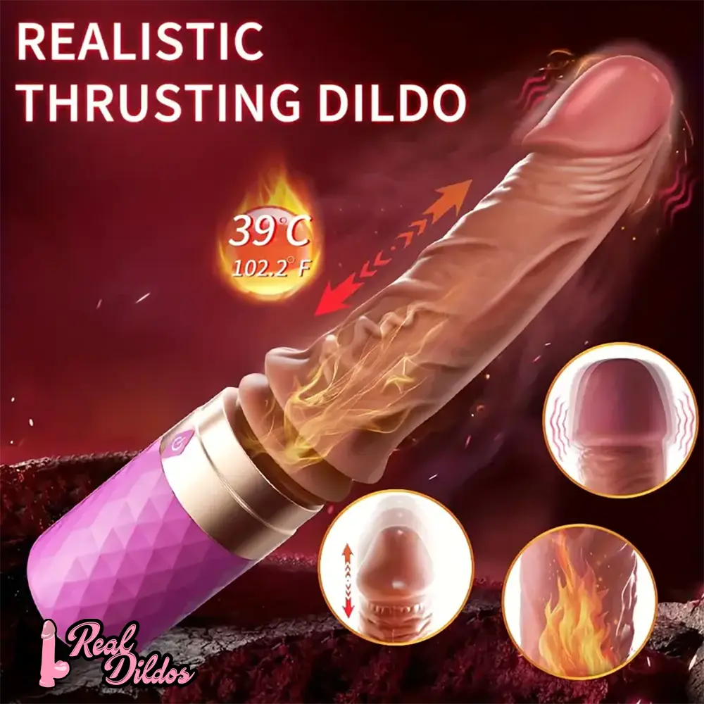 9.84in Soft Thrusting Heating Vibrating Automatic Dildo Sex Machine - Real Dildos