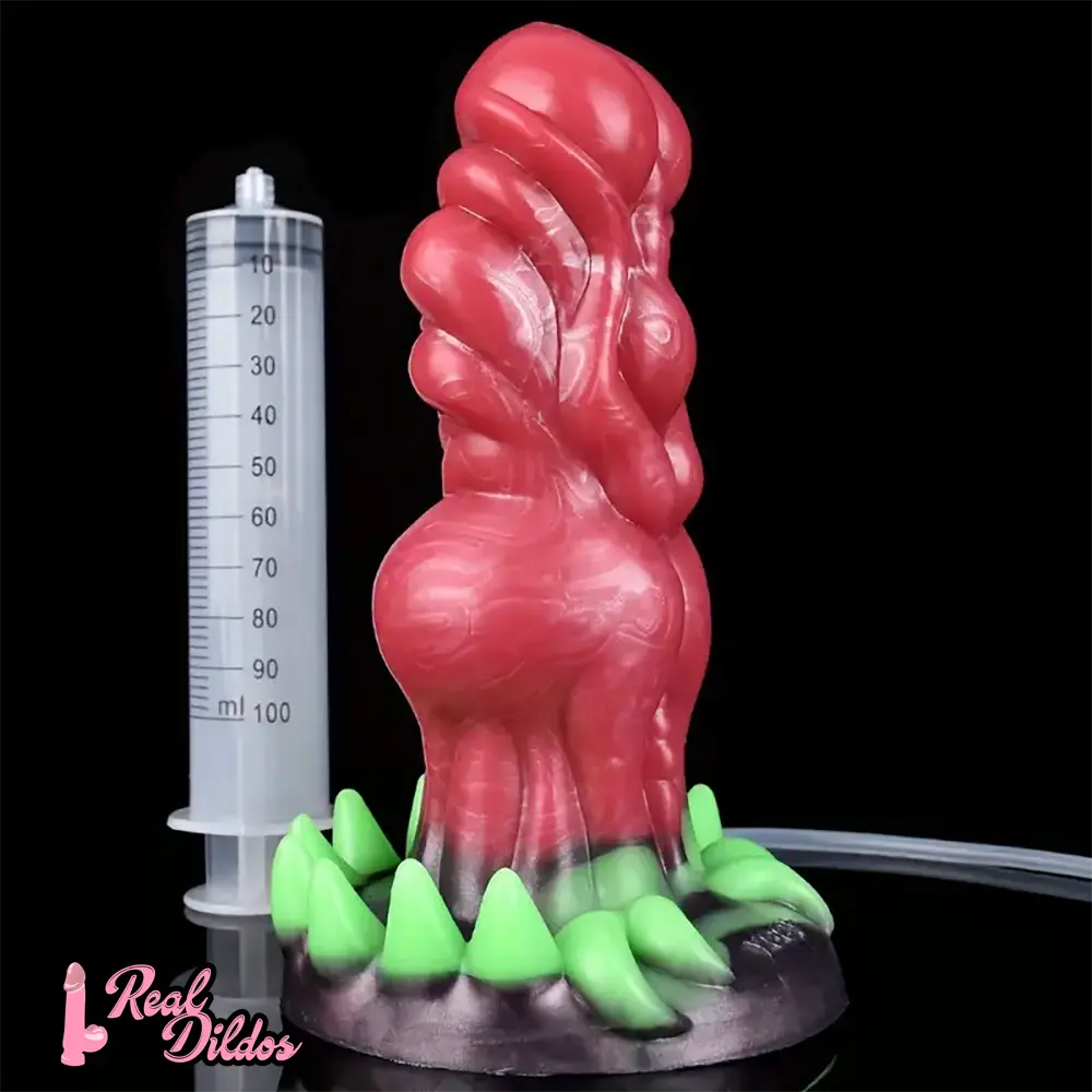 7.87in Fantasy Monster Cumming Dildo Wth Water Spray For Vagina Anus - Real Dildos