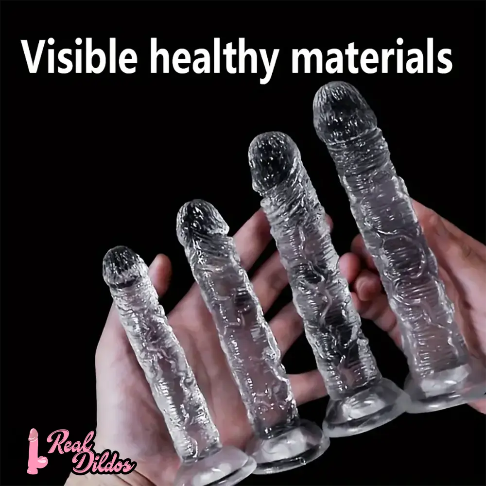 6.5in 7.28in Clear Soft Dildo For Women Men G-Spot Massager Sex Toy - Real Dildos