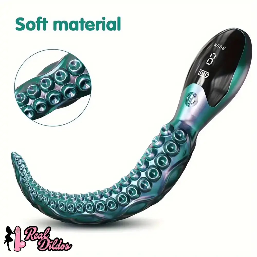 10.6in Octopus Tentacle Clitoral Vibrating Monster LED Display Big Dildo - Real Dildos