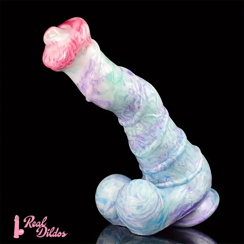 10.8in Liquid Silicone Soft Big Thick Fantasy Odd Dildo With Double Eggs - Real Dildos