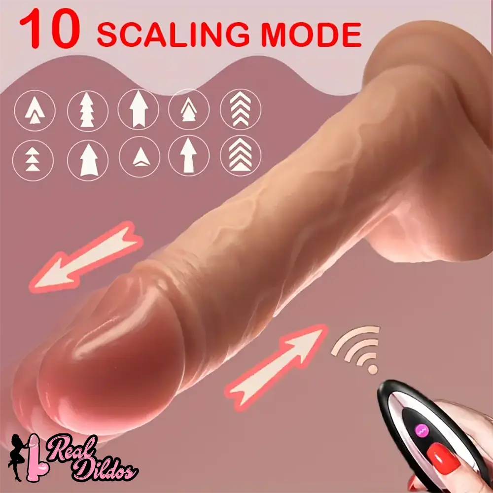 8.66in Realistic Remote Control Soft Silicone Big Vibrating Heating Dildo - Real Dildos