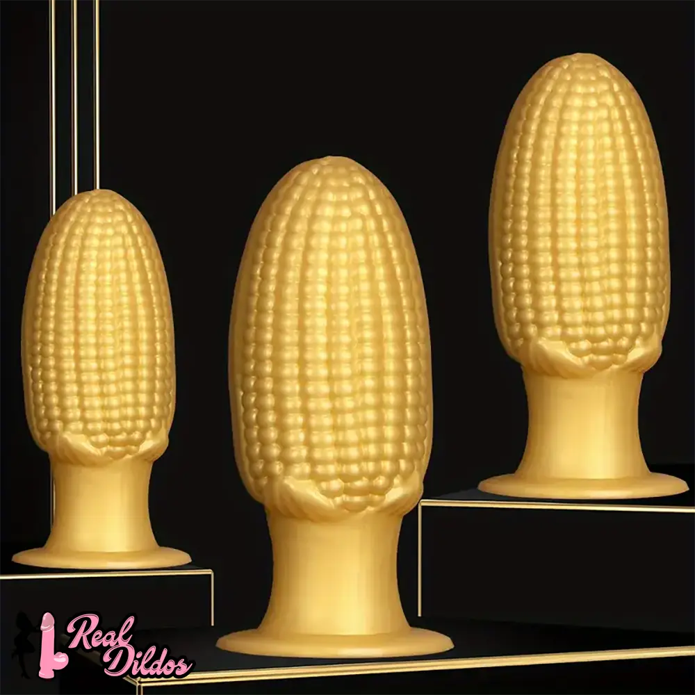 5.9in 6.7in 8.07in Silicone Corn Anal Plug Golden Fat Thick Dildo Real Dildos