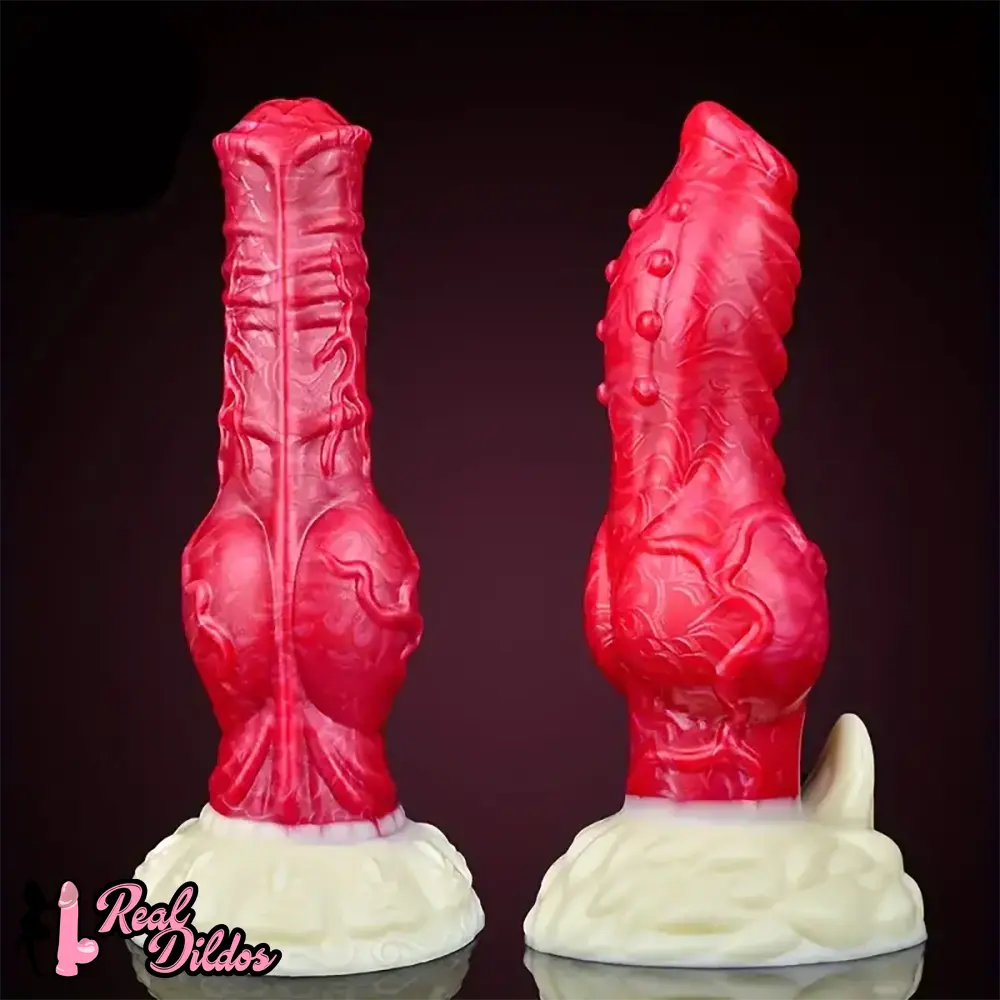 7.75in Monster Big Horse Penis Knot Silicone Soft Animal Fantasy Dildo - Real Dildos