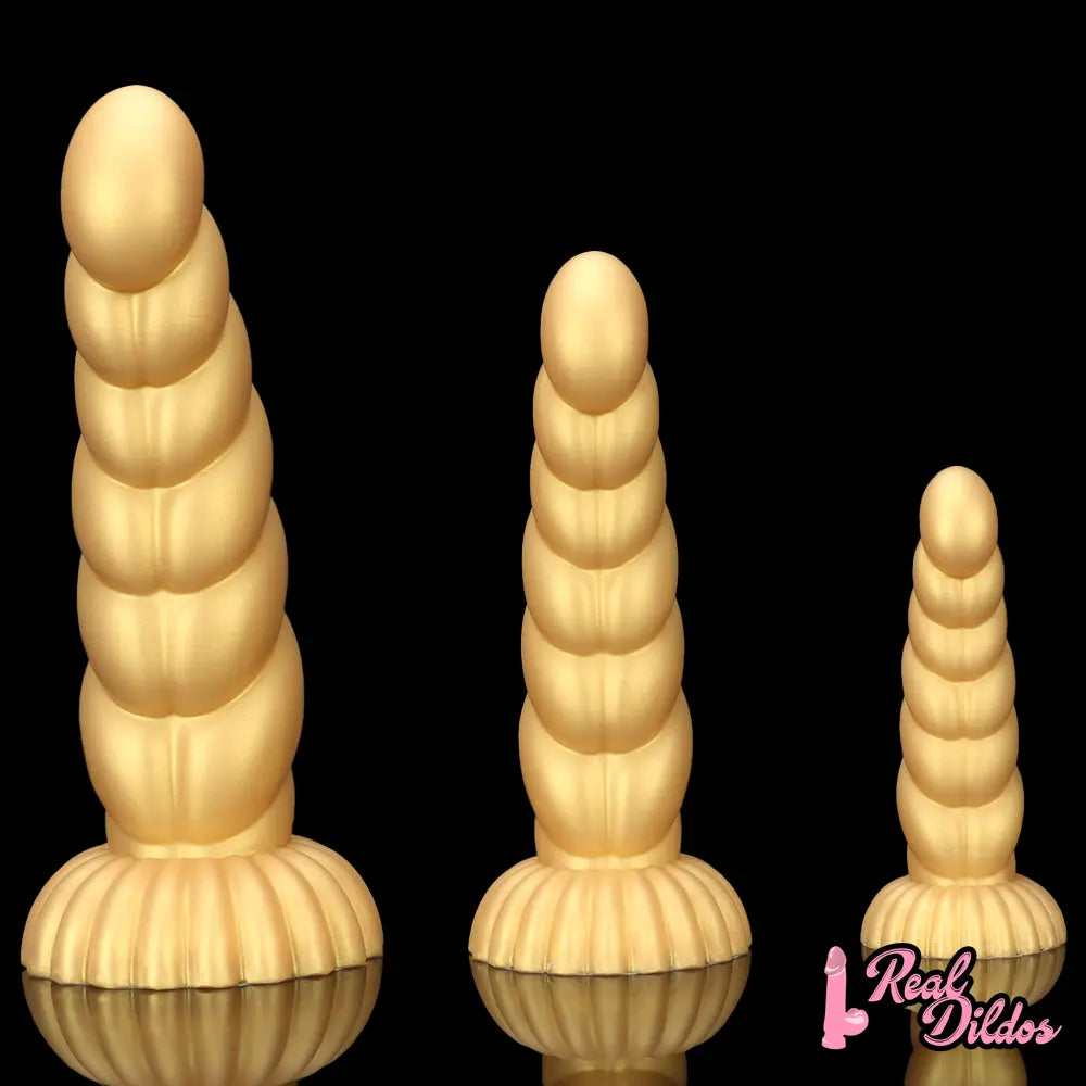 5.51in 7.87in 10.23in Gold Silicone Soft Fantasy Dildo For Anal Orgasm - Real Dildos