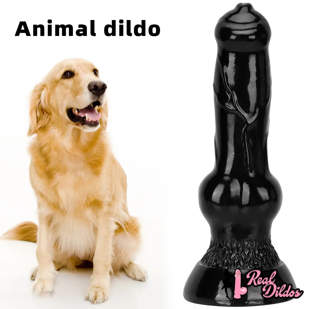 7.48in 14.17in 15.35in Big Black Thick Dog Penis Fantasy Animal Dildo - Real Dildos