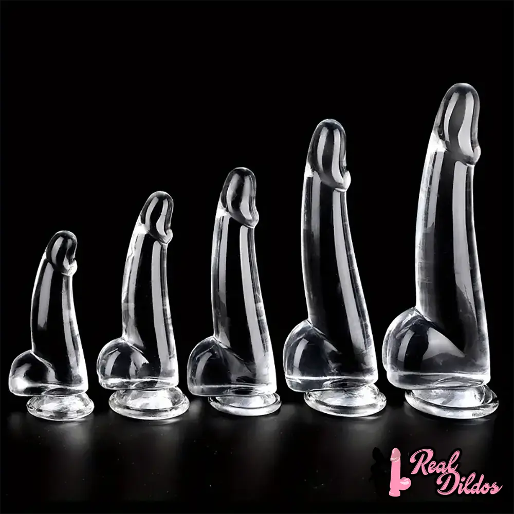 5.9in 7.08in 8.07in 9.64in 10.82in Crystal Clear Dildo For Women - Real Dildos