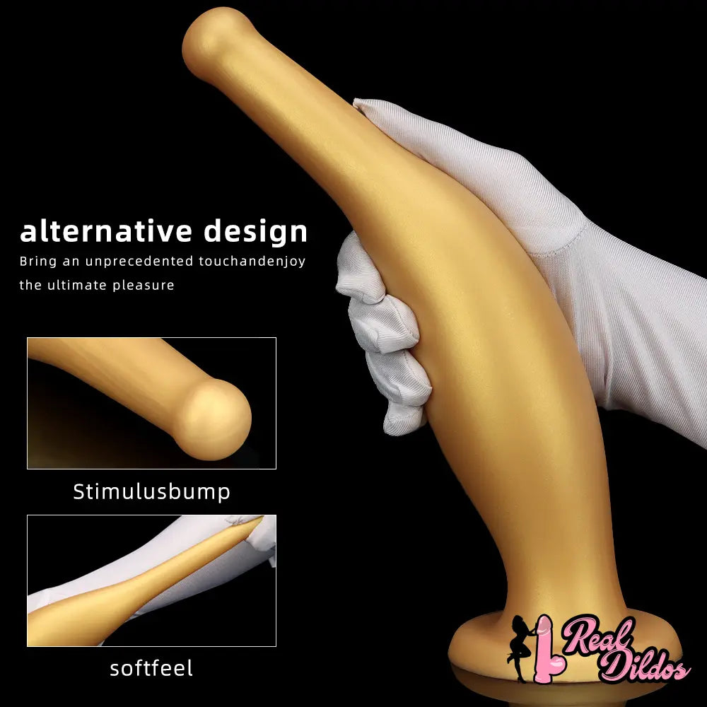 6.7in 11.41in Gold Beer Bottle Silicone Soft Big Anal Butt Plug Dildo - Real Dildos