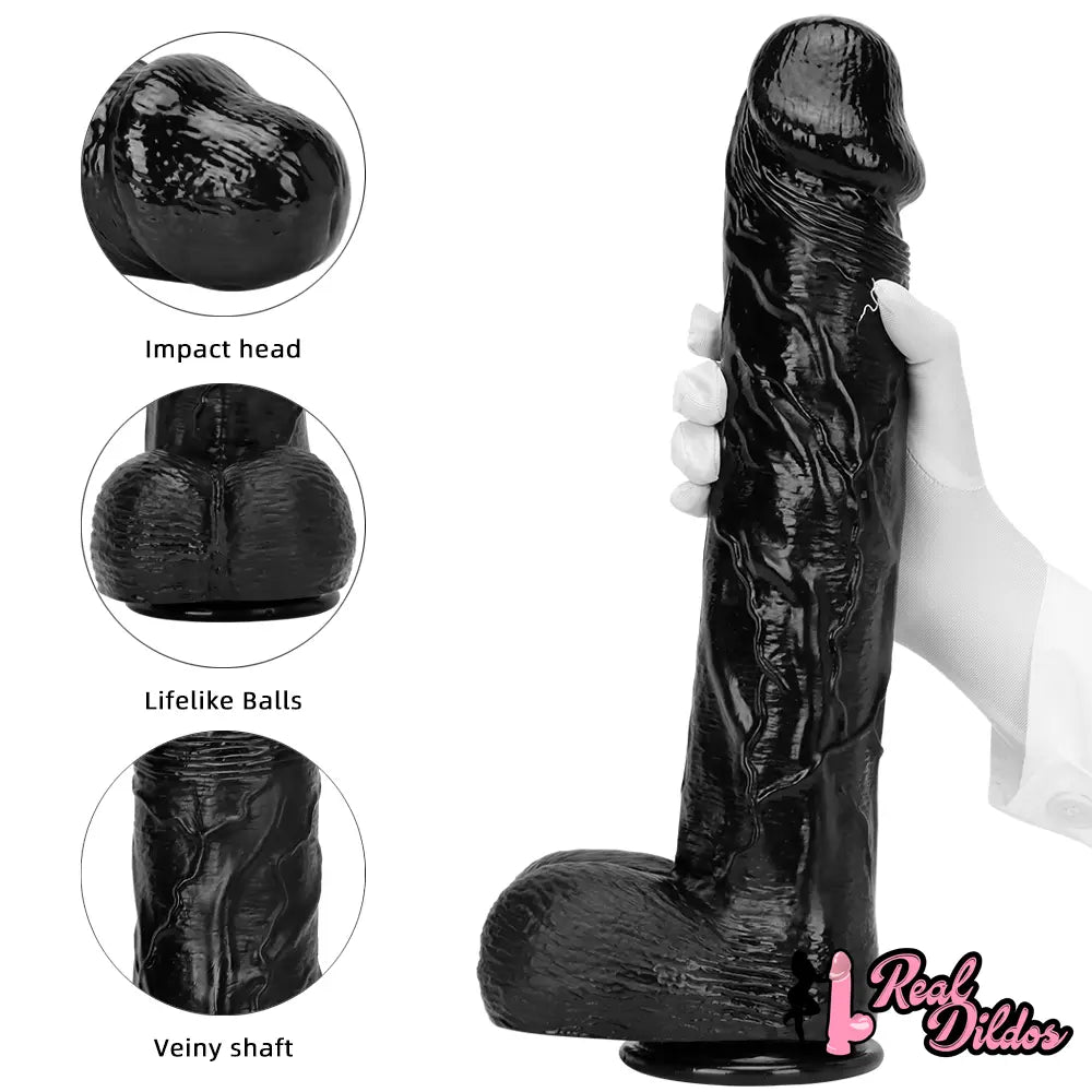 14.96in Women Men Big Black Thick Long Dildo Adult Sex Toy For Anal Vaginal - Real Dildos