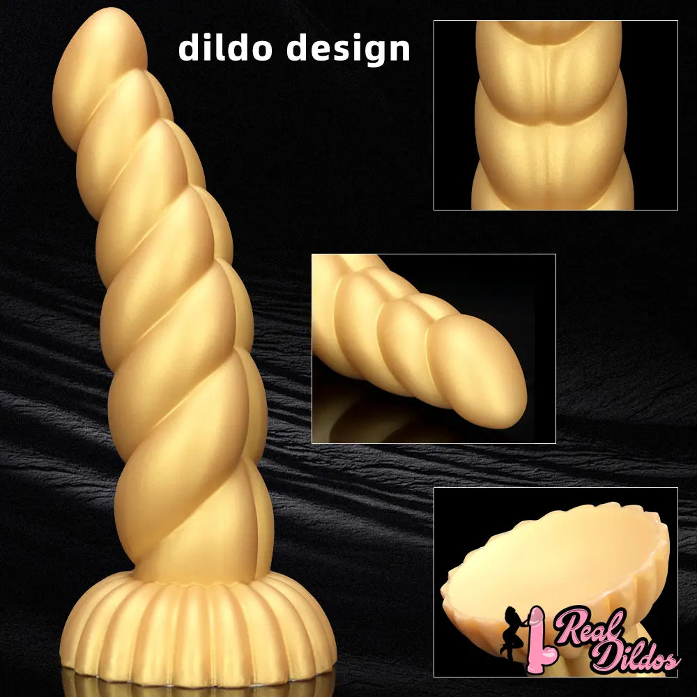 5.51in 7.87in 10.23in Gold Silicone Soft Fantasy Dildo For Anal Orgasm - Real Dildos