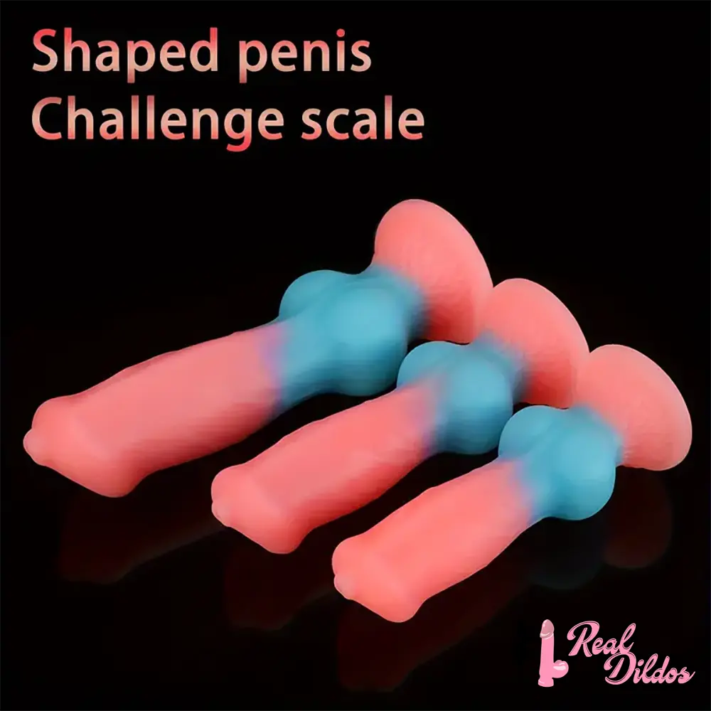 7.08in 7.48in 9.44in 10.23in 13in Silicone Soft Big Glowing Dog Cock Dildo
