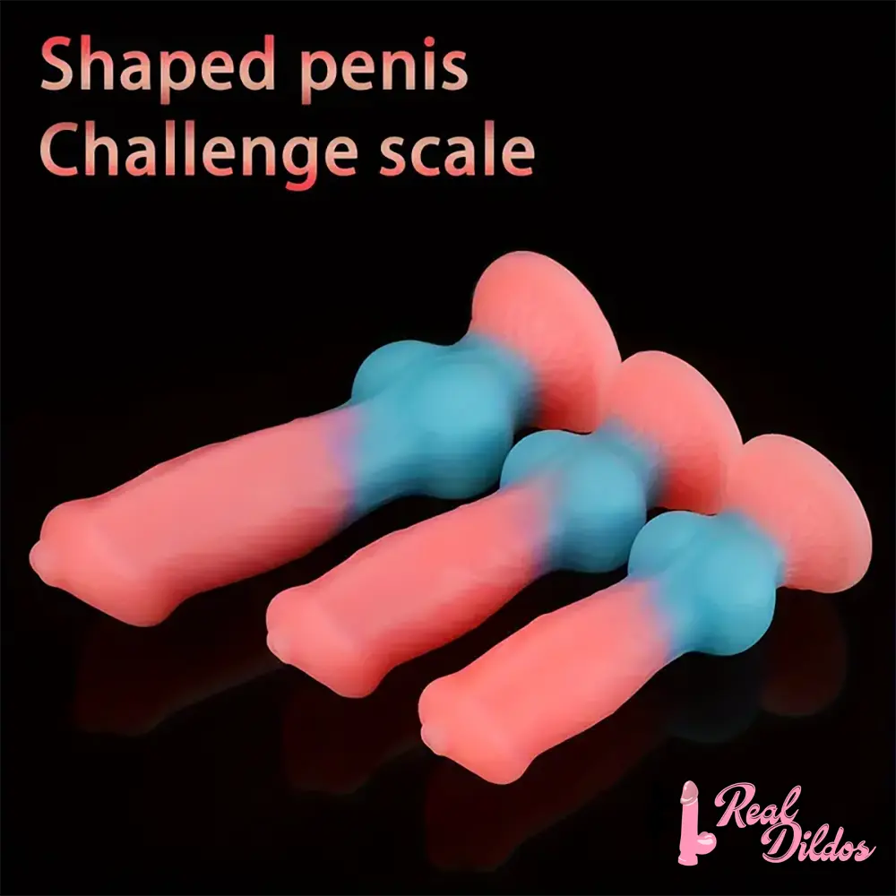 7.08in 7.48in 9.44in 10.23in 13in Silicone Soft Big Glowing Dog Cock Dildo - Real Dildos