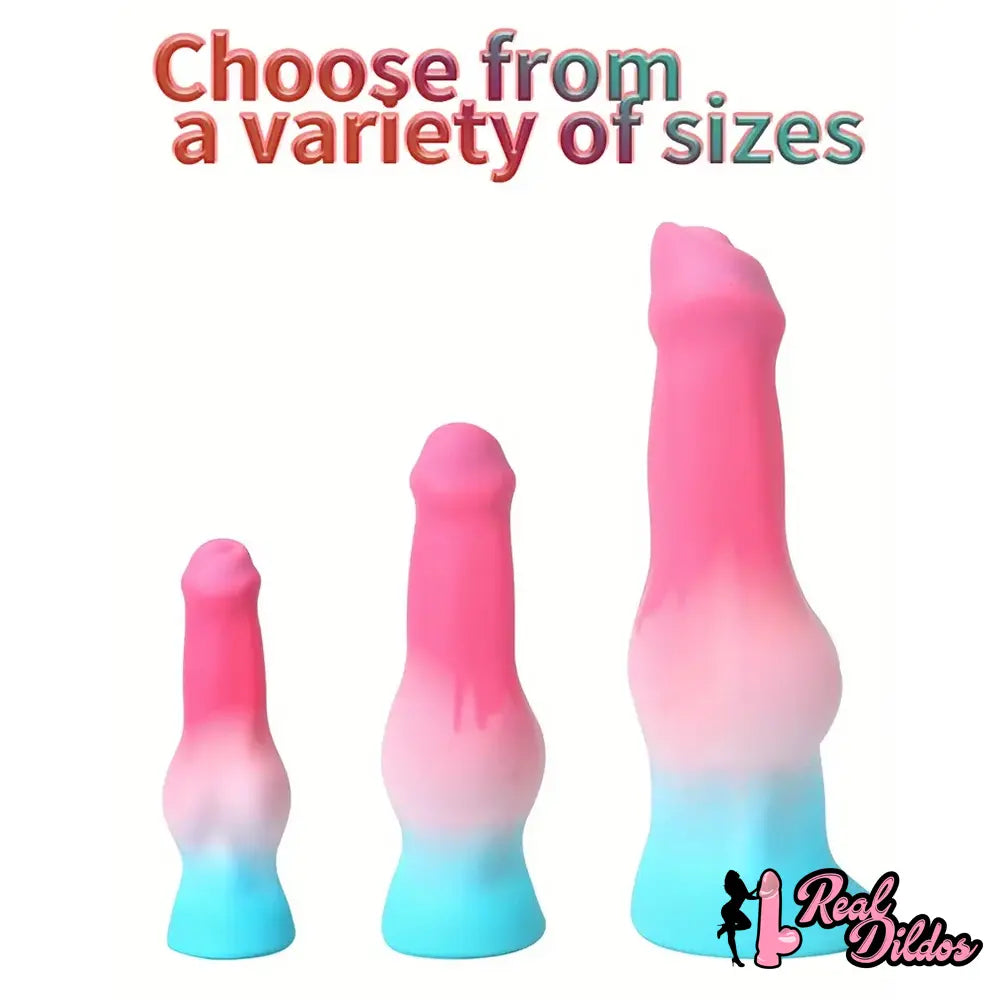 5.31in 7.09in 8.66in Fantasy Animal Dog Cock knot Silicone Thick Soft Dildo