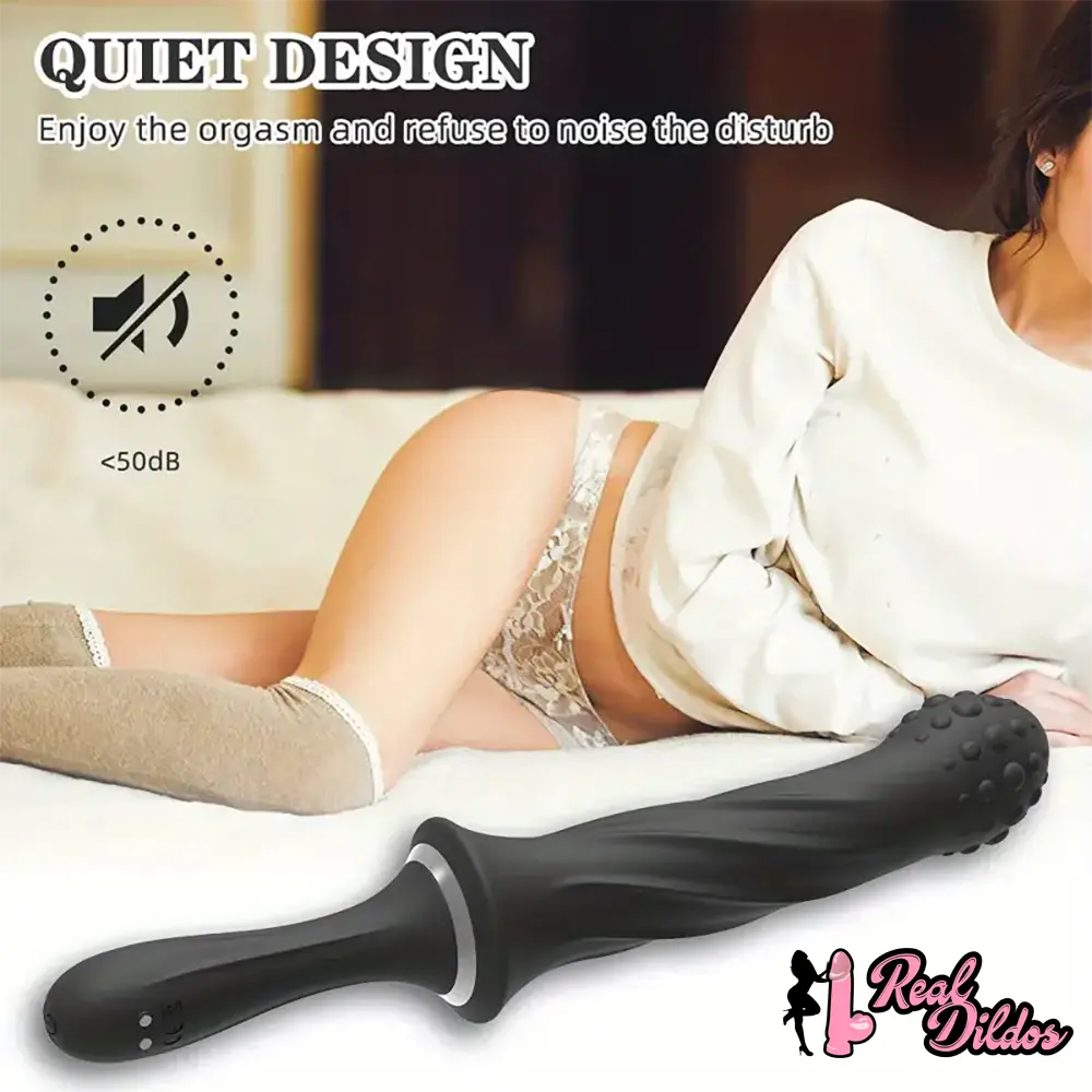 9.65in Silicone Soft Vibrating Dildo With Handle For G-spot Stimulator