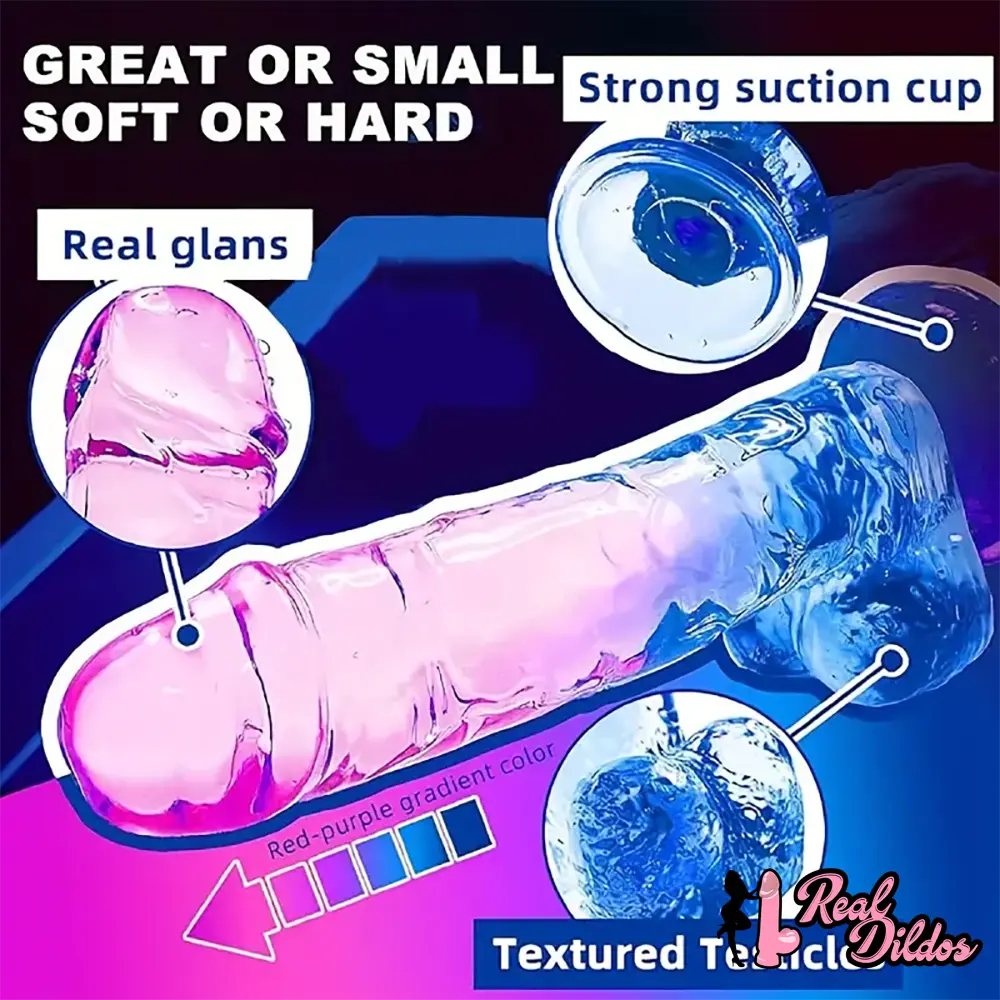 7.5in Soft Silicone Clear Real Dildo For Women G Spot Sex Stimulator - Real Dildos