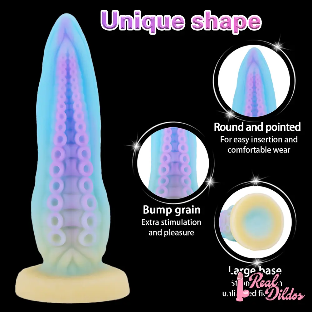 6.69in 7.87in 9.05in Fantasy Octopus Tentacle Silicone Soft Dildo - Real Dildos