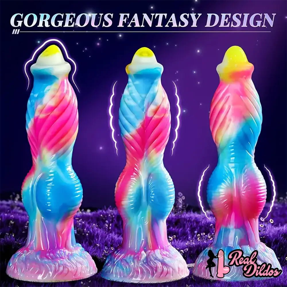 10.2in Fantasy Big Soft Silicone Monster Thrusting Vibrating Dildo - Real Dildos