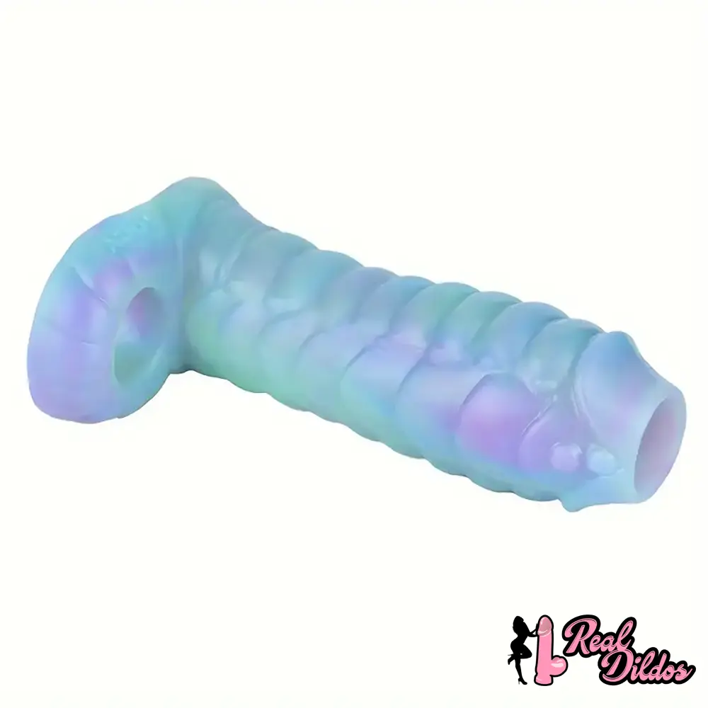 5.39in Lifelike Silicone Soft Dildo Sleeve Snake Luminous Penis Extender