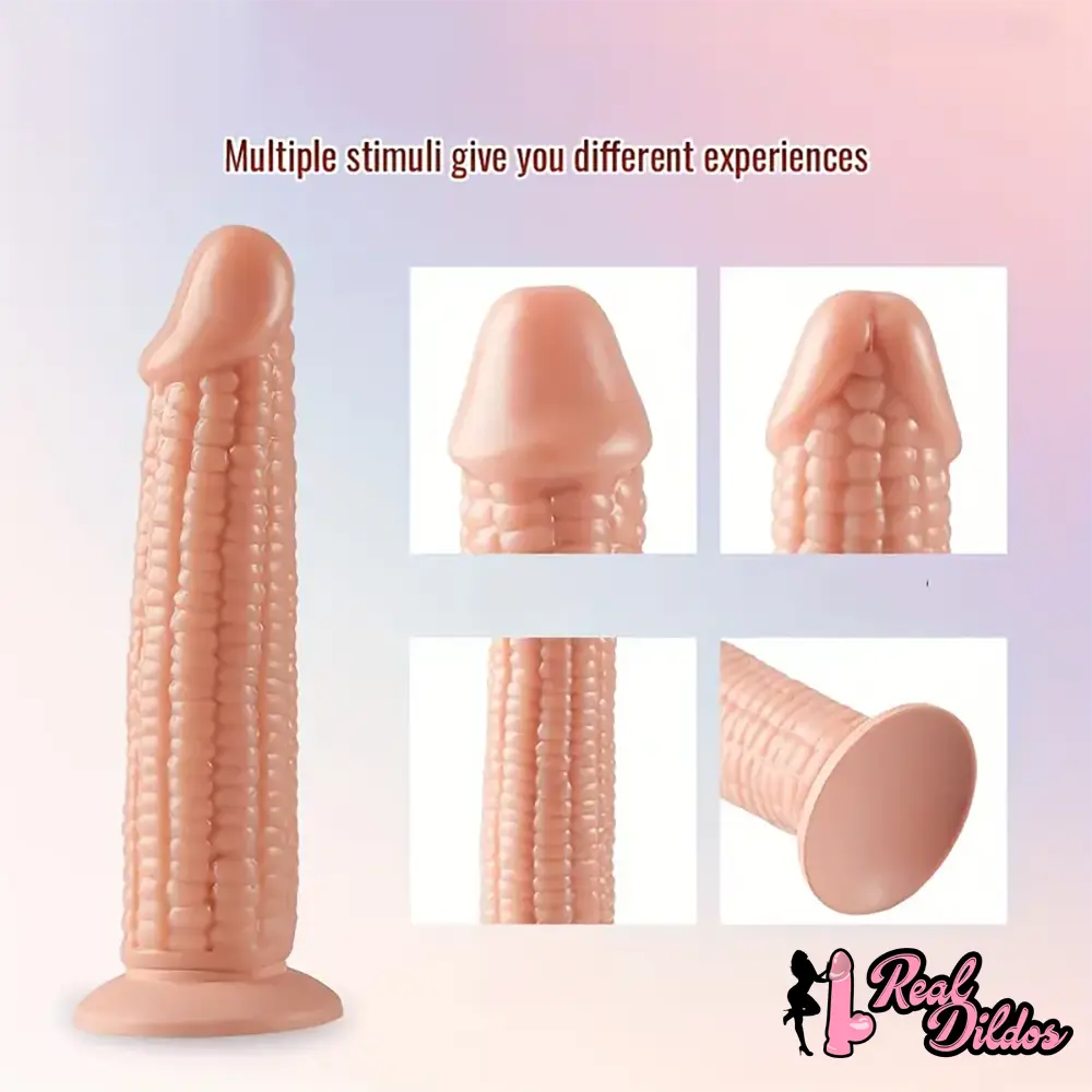 7.09in Real Vegetable Corn Dildo For Women Vagina With Sucker