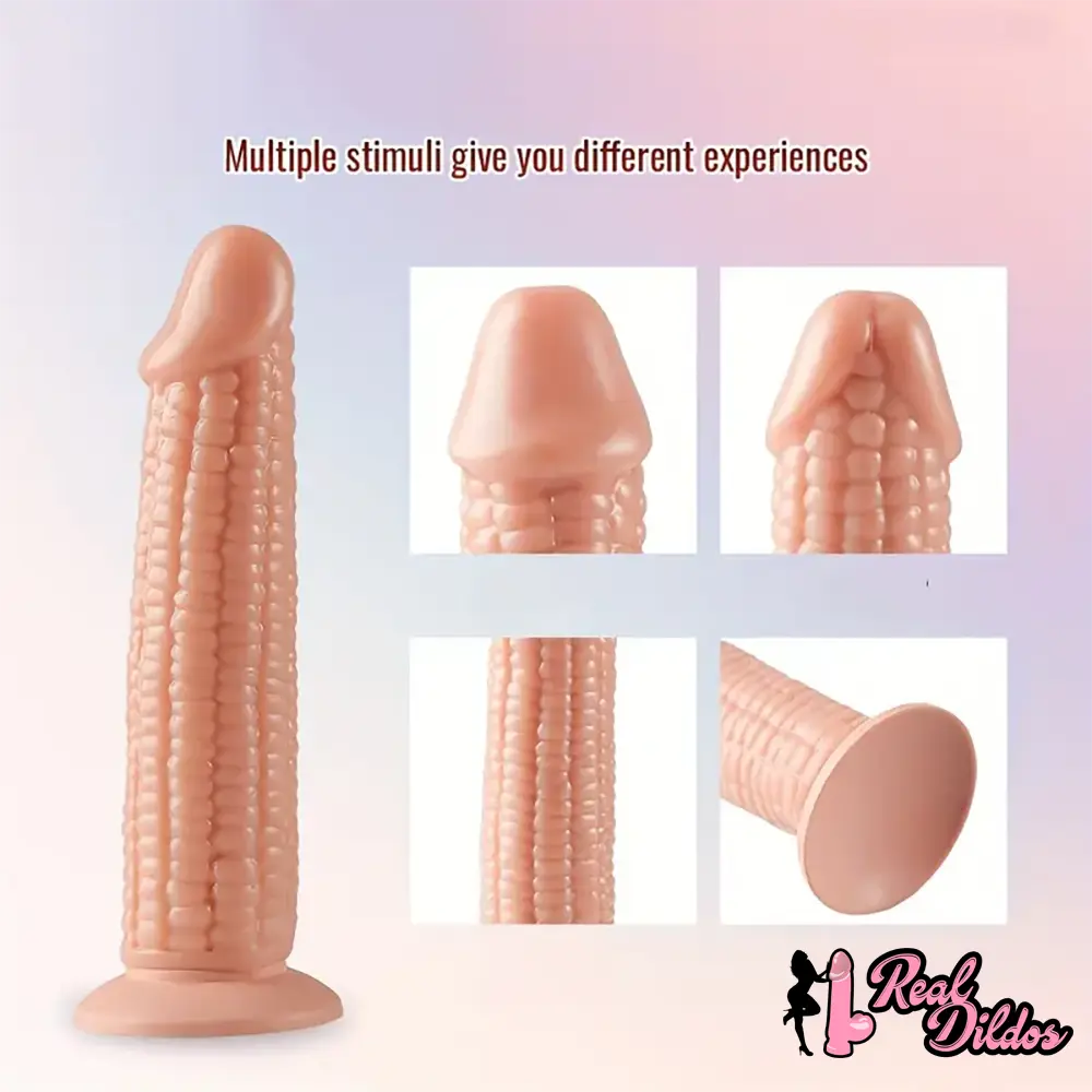 7.09in Real Vegetable Corn Dildo For Women Vagina With Sucker - Real Dildos