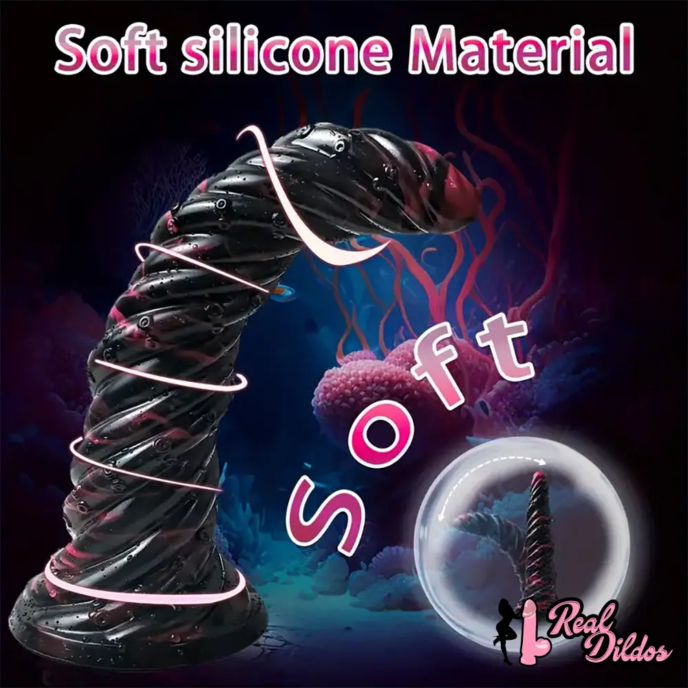 9.8in Fantasy Spiral Cock Dildo Butt Plug For Women G Spot Love Sex Toy