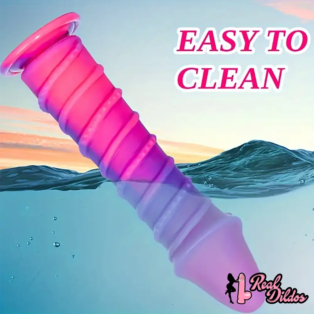 9.8in Odd Design Silicone Soft Big Dildo With Thread Pseudo Penis Toy - Real Dildos