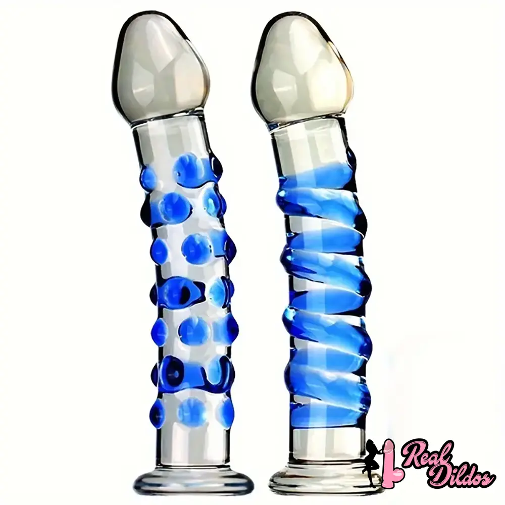 6.9in Clear Spiked Spiral Glass Dildo For Anal Vaginal Stimulation - Real Dildos